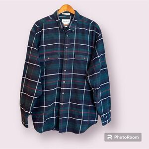 EDDIE BAUER Vintage Plaid Bainbridge Flannel Shirt Ultralong